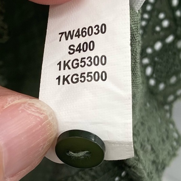 LUCKY BRAND I Top Blouse Eyelet Olive Green Medium - Picture 11 of 16